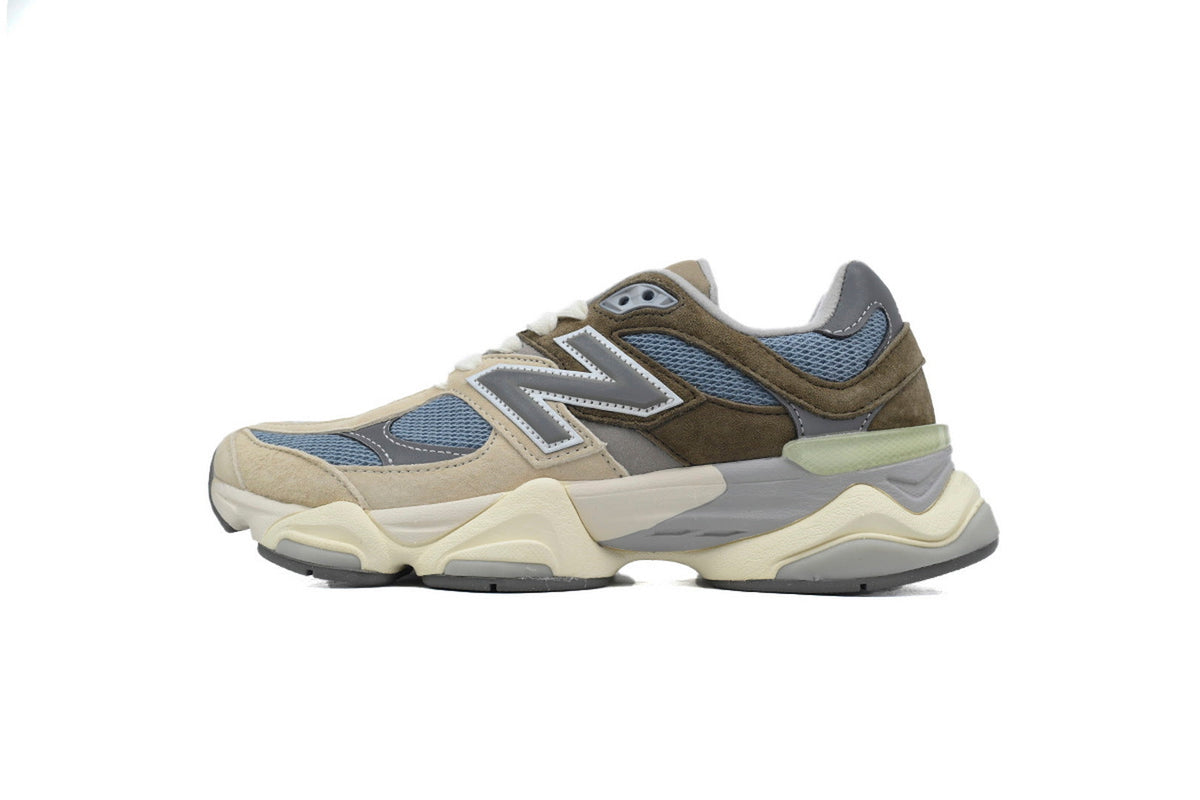 New Balance 9060 Women's & Men's Beige Olive Blue Chunky Retro Sneakers