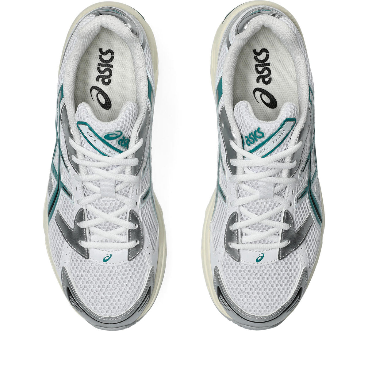 Asics womens shoes  neutral running shoes mens  sneakers Gel-1130 ¨C White/Silver/Teal Green Sneaker