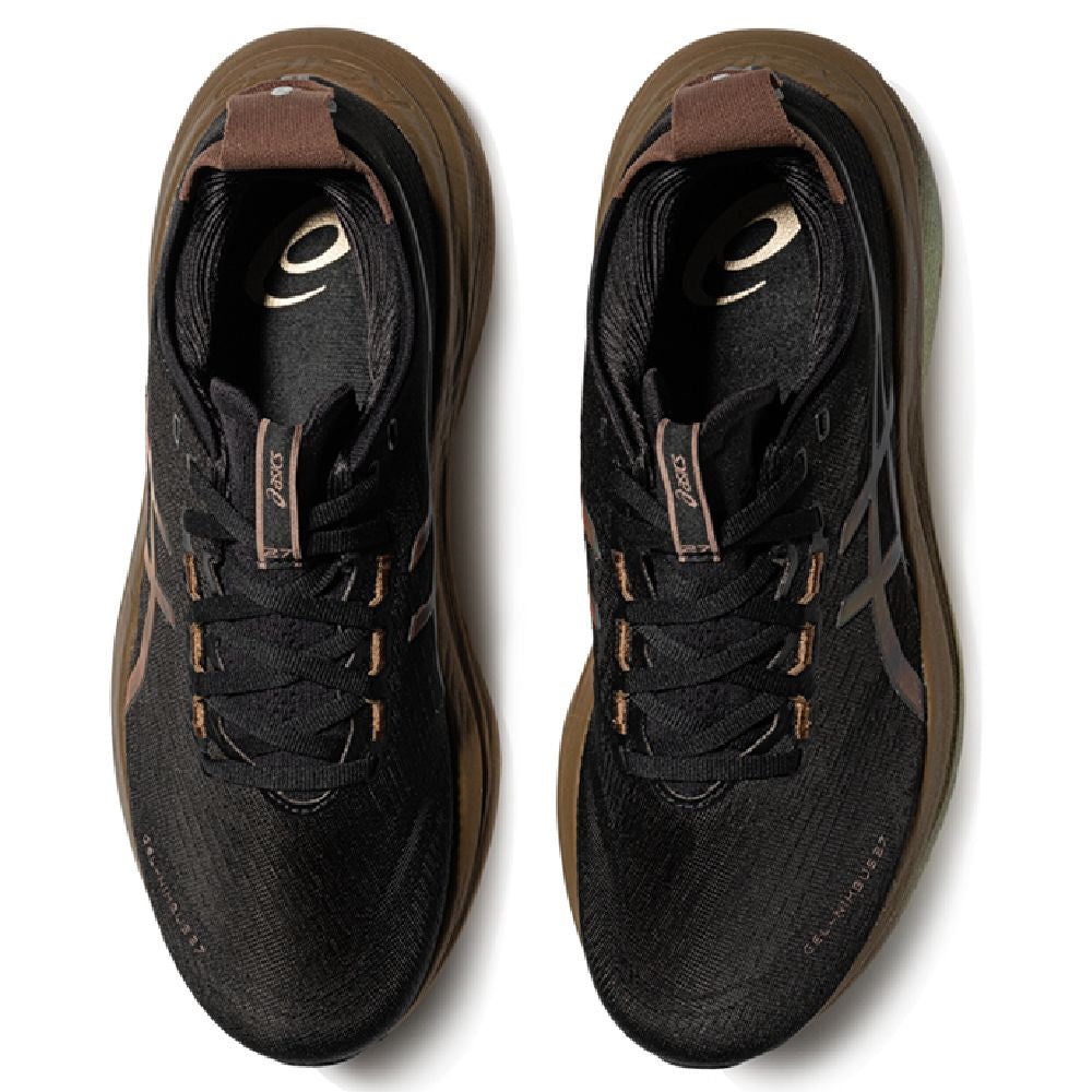Asics womens shoes  neutral running shoes mens  sneakers Gel-Nimbus 27 Black / Iridescent / Tan