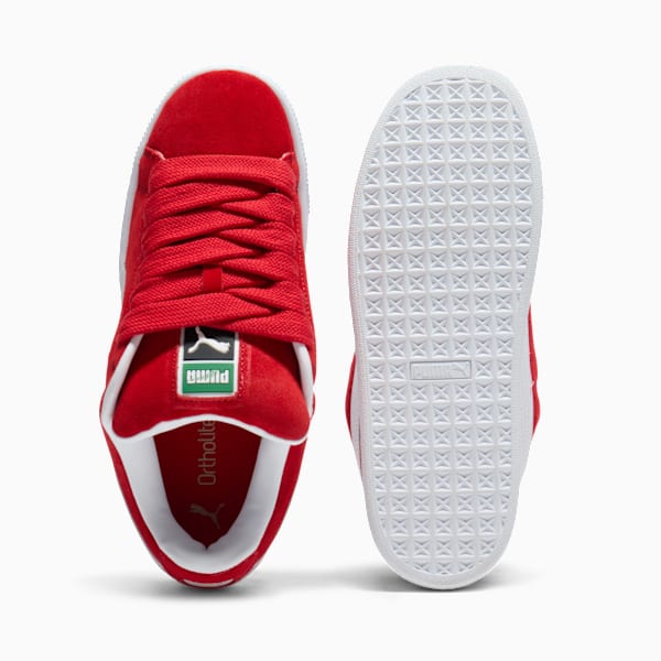 PUMA Suede XL Vivid Red-White-Gold puma shoes for men  womens shoes  roma shoes