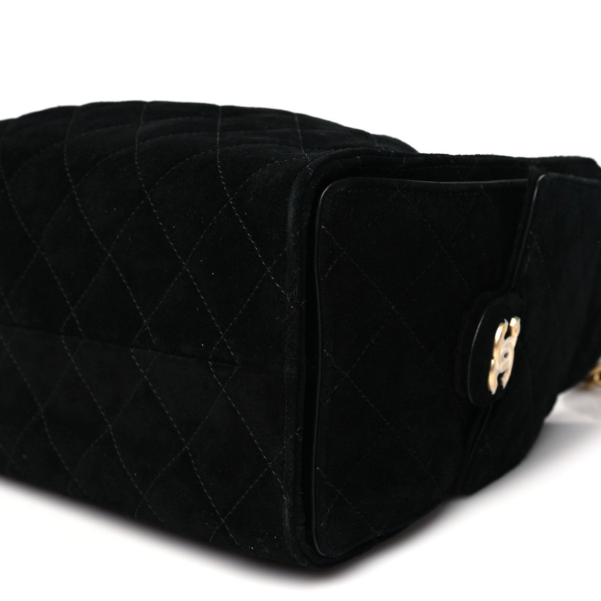 Suede Quilted Small Chanel 25 Handbag Black